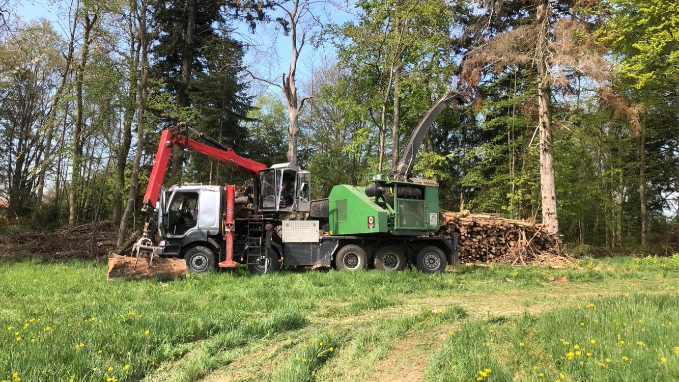 Déchiquetage de branches dans le Jura — SAS POLYVIER